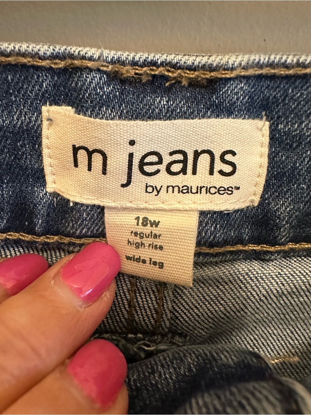 NWT Woman’s M Jeans 18W Regular High Rise Wide Leg Super Stretch Medium Wash - Picture 5 of 11